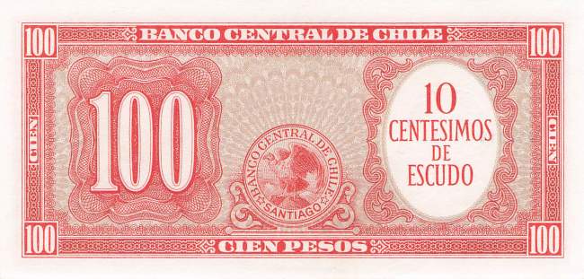 10 Centesimos de Escudos Chile p127a-2 1960